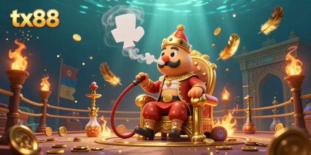 Experience immersive casino gaming at tx88 with dynamic 3D characters showcasing vibrant gambling elements.