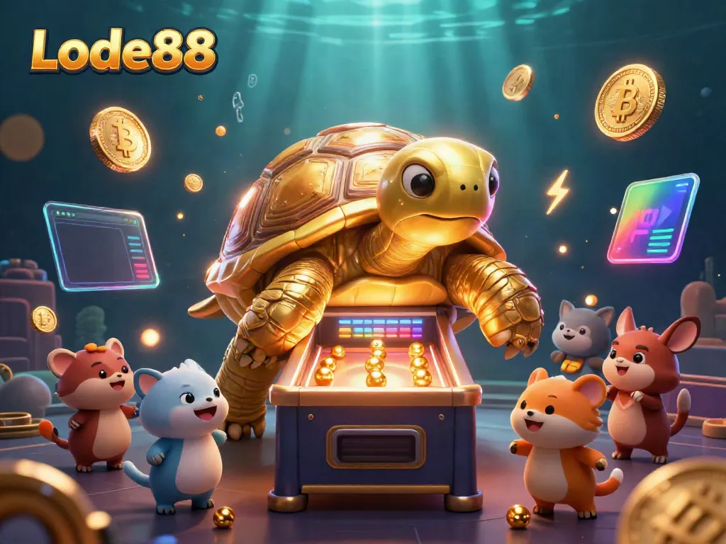Experience thrilling gaming with Lode88's vibrant digital casino scene, featuring interactive elements.