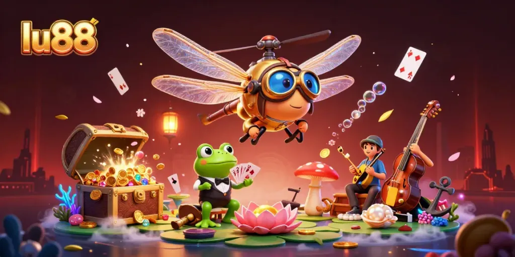 Experience exciting gameplay at LU88 with interactive characters and vibrant casino elements.
