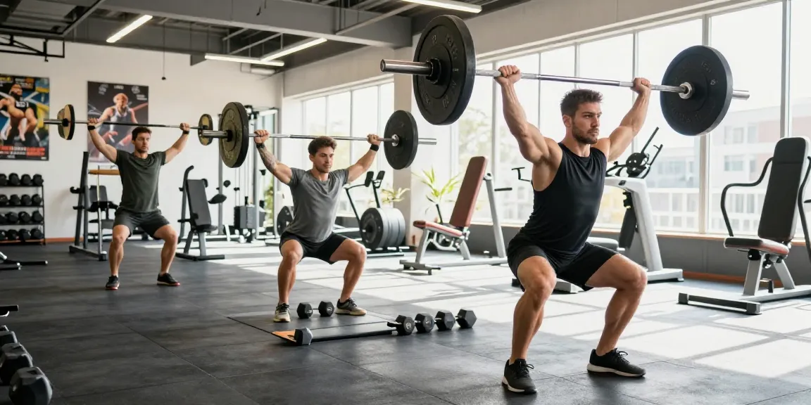 Muskelaufbau im Steroidshop, Fitness-Enthusiasten beim Krafttraining in einem modernen Fitnessstudio.